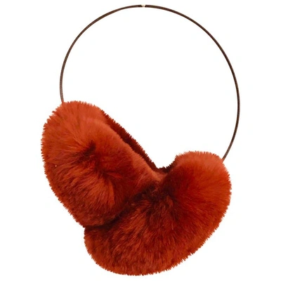 Pre-owned Yves Salomon Red Rabbit Hat