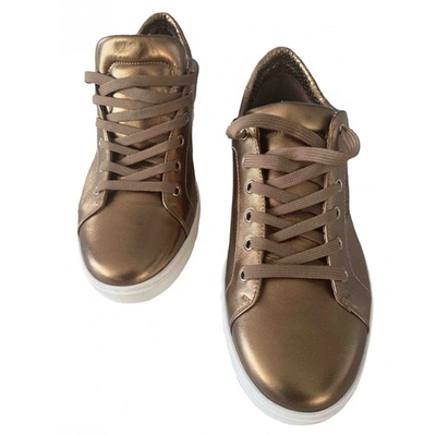 Pre-owned Dolce & Gabbana Gold Leather Trainers
