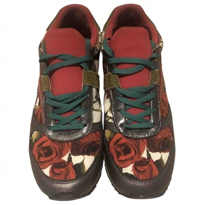 Pre-owned Dolce & Gabbana Red Cloth Trainers