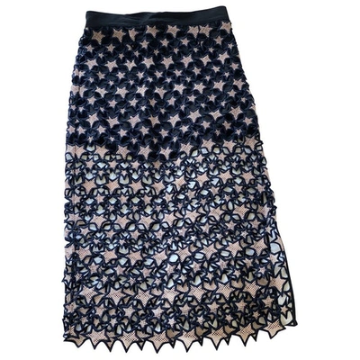 Pre-owned Fleur Du Mal Mid-length Skirt In Navy