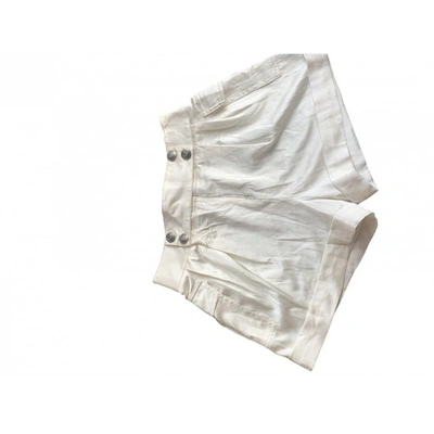 Pre-owned Pierre Balmain Silk Mini Short In White