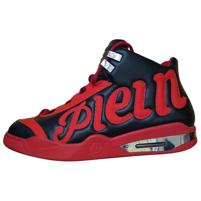 Pre-owned Philipp Plein Red Leather Trainers