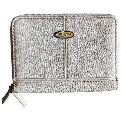 Pre-owned Bric's Leather Purse In White