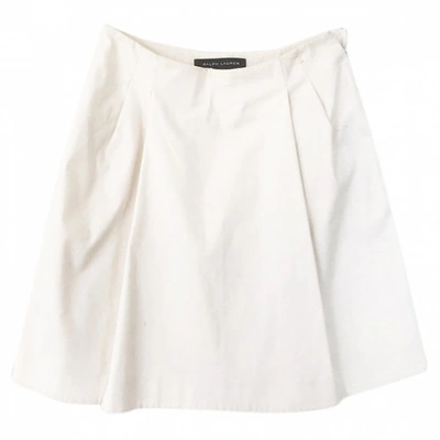 Pre-owned Ralph Lauren White Cotton - Elasthane Skirt