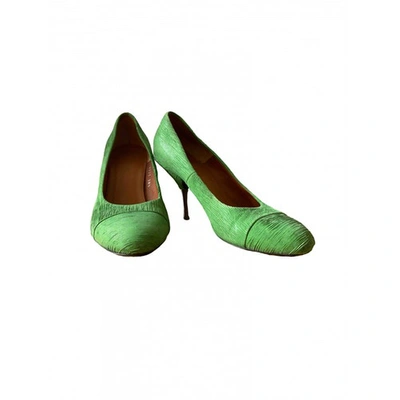 Pre-owned Dries Van Noten Leather Heels In Green