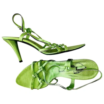 Pre-owned Sigerson Morrison Green Leather Sandals