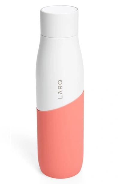 Shop Larq Movement 24 Ounce Self Cleaning Water Bottle In White/ Coral