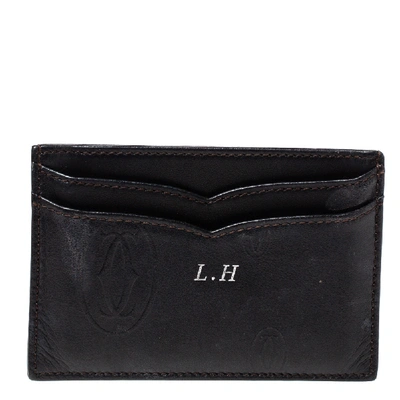 Pre-owned Cartier Black Leather Card Holder