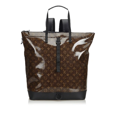 Pre-owned Louis Vuitton Monogram Glaze Backpack In Black