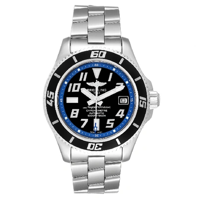 Shop Breitling Superocean 42 Abyss Black Blue Dial Steel Mens Watch A17364 In Not Applicable