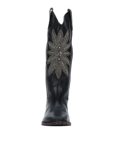 Shop Coral Blue Knee Boots In Black