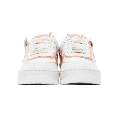Shop Nike White And Pink Air Force 1 Shadow Sneakers In 101 Wh/pink