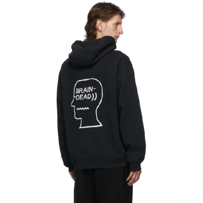 Brain Dead Speed Text Embroidered Logo Head Hoodie In Black ModeSens