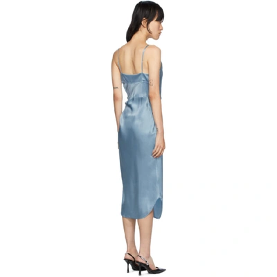 Shop Alexander Wang T Blue Cami Twist Midi Dress In 451 Slate B