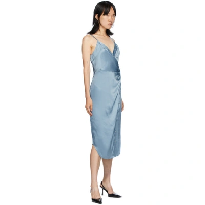 Shop Alexander Wang T Blue Cami Twist Midi Dress In 451 Slate B