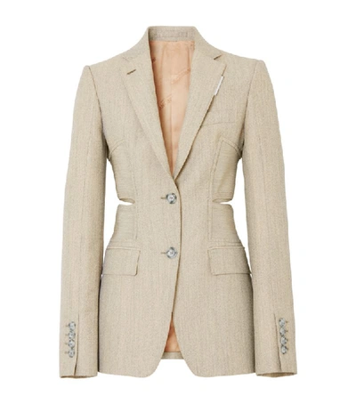 Shop Burberry Technical Cut-out Blazer