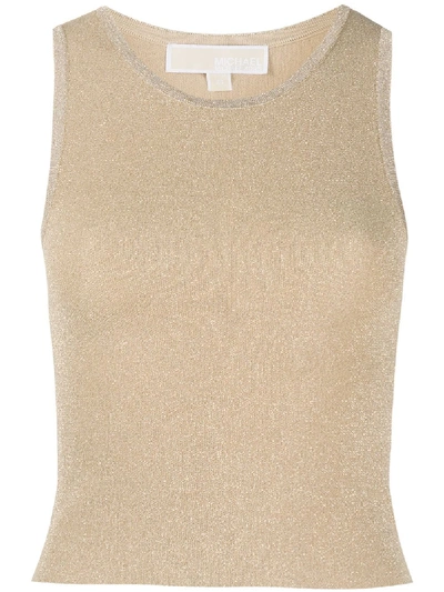 Shop Michael Michael Kors Lurex Knit Vest In Gold