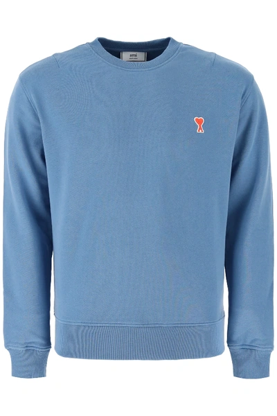 Shop Ami Alexandre Mattiussi Ami De Coeur Patch Sweatshirt In Blue