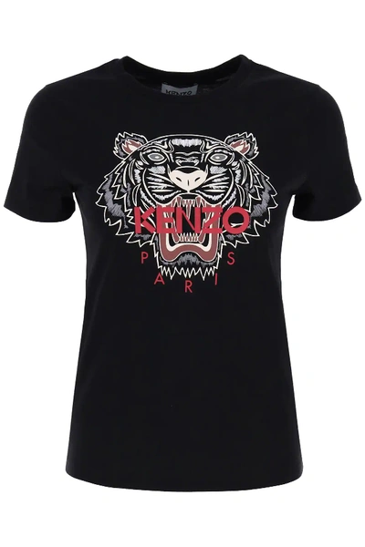 Shop Kenzo Tiger Print T-shirt In Black