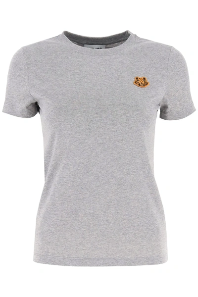 Shop Kenzo Tiger Patch T-shirt In Grey
