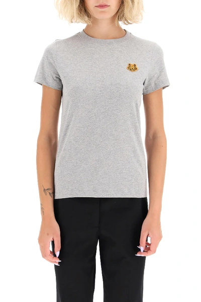 Shop Kenzo Tiger Patch T-shirt In Grey