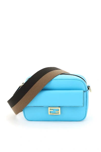 Shop Fendi Baguette Camera Bag In Light Blue