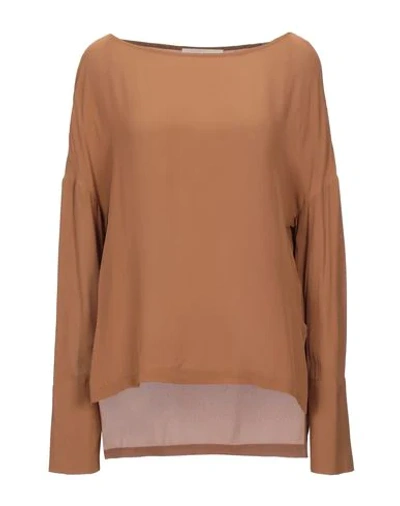 Shop Liviana Conti Blouses In Camel