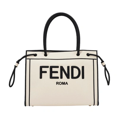 Shop Fendi Medium  Roma Shopper In Beige