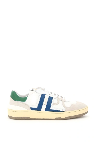 Shop Lanvin Clay Sneakers In White Blue (white)