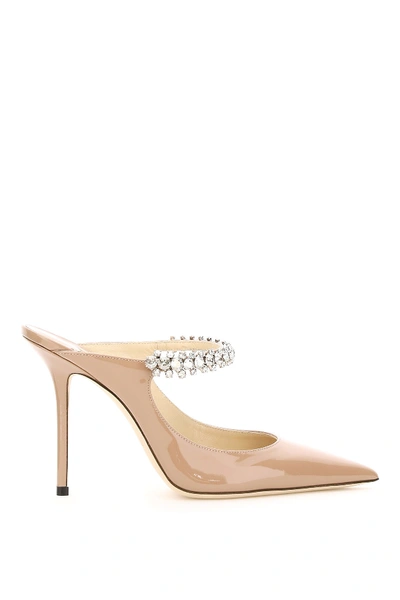 Shop Jimmy Choo Bing Crystal Mules In Ballet Pink (pink)