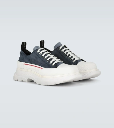 Shop Alexander Mcqueen Tread Slick Platform Sneakers In Blue