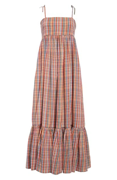 Shop The Great The Dainty Plaid Cotton Midi Sundress In Midsummer Plaid