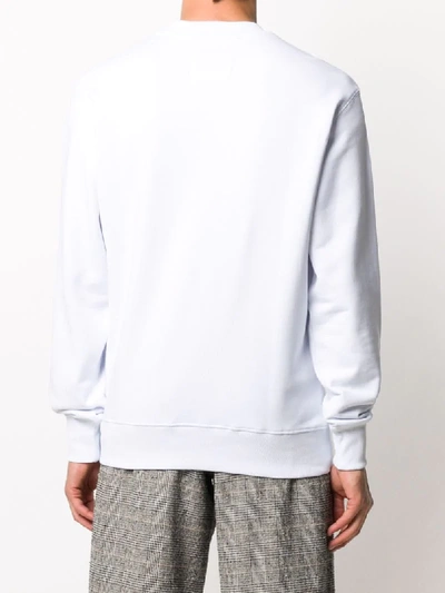 Shop Versace Jeans Couture Logo-print Sweatshirt In White