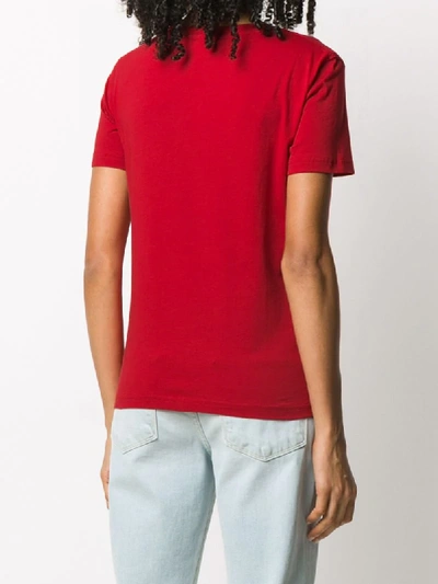 Shop Moschino Double Question Mark Slim-fit T-shirt In Red