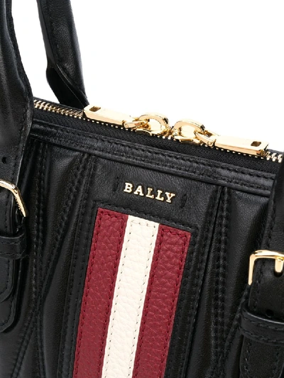Shop Bally Logo Plaque Two-way Zip Tote Bag In Black