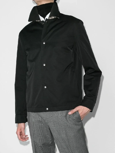 Ferragamo Contrast Collar Jacket In Black
