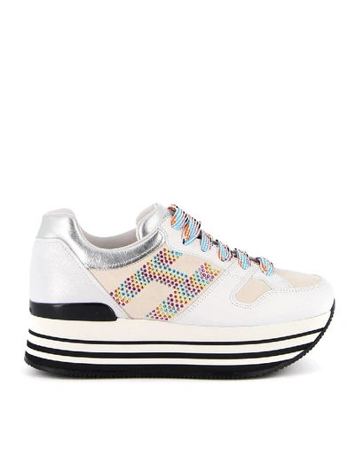 Shop Hogan Maxi H222 Multicolour Strass H Sneakers In White