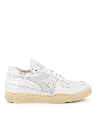 Shop Diadora Mi Basket Row Cut Sneakers In White