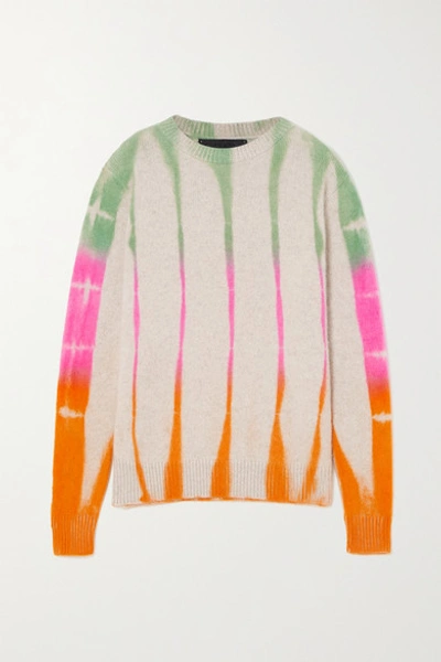 Shop The Elder Statesman Tie-dyed Cashmere Sweater In White
