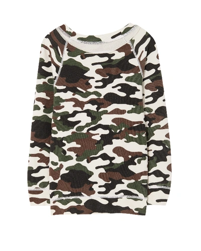Shop Nili Lotan Luka Scoop Neck Sweatshirt In White Camouflage Print