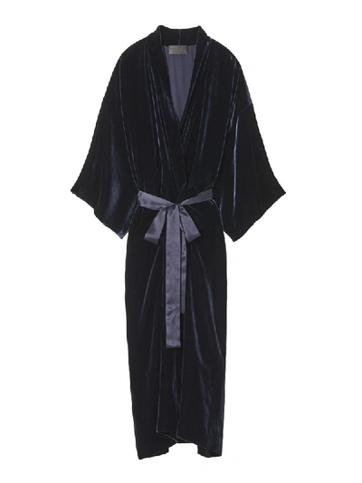 Shop Nili Lotan Rey Kimono Dress In Dark Navy