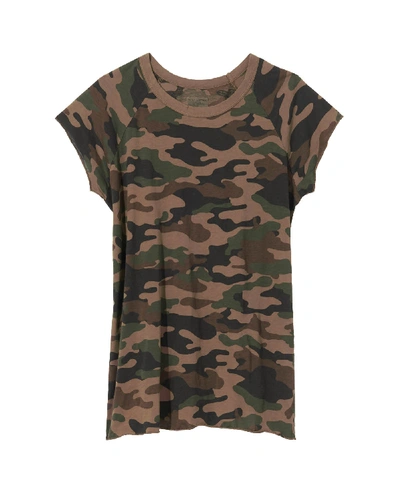 Shop Nili Lotan Camouflage Short Sleeve Baseball Tee In Brown Camouflage Print