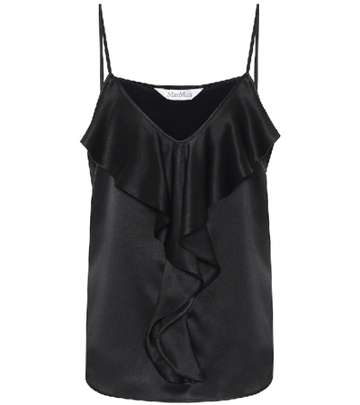 Shop Max Mara Edile Silk-satin Camisole In Black