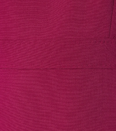Shop Max Mara Norcia Stretch-wool Crêpe Midi Dress In Purple