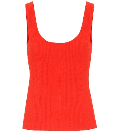 Shop Altuzarra Yanaka Ribbed-knit Tank Top In Orange