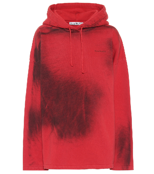 Acne Studios Spray-paint Hooded Sweatshirt Red Rubber | ModeSens