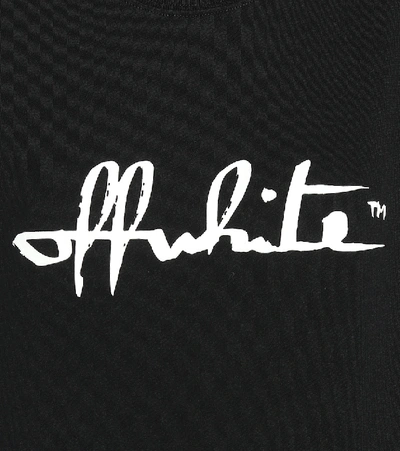 Shop Off-white Logo Cotton-jersey T-shirt In Black