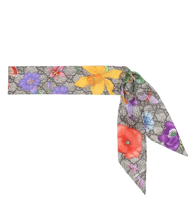 Shop Gucci Gg Flora Silk Neck Tie In Multicoloured