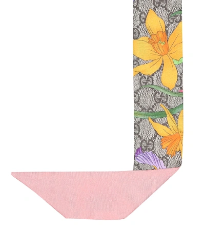 Shop Gucci Gg Flora Silk Neck Tie In Multicoloured