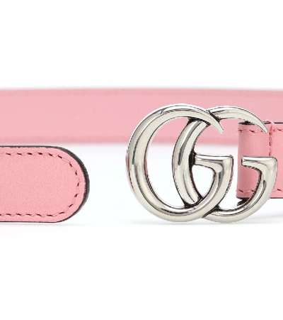 Shop Gucci Gg Leather Belt In Pink